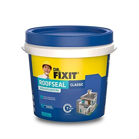 DR. FIXIT Roofseal Classic, 4 Liter, Waterproofing Solution for Homes, Terraces, Roofs