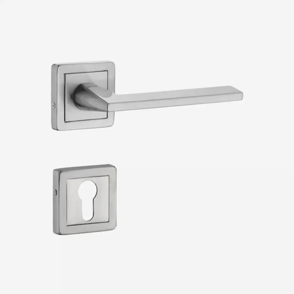 Dorset Ceto Rose Handle Comboset With Mortise Lock ML110 And Cylinder Lock 60 mm (Key & Knob) Silver Satin