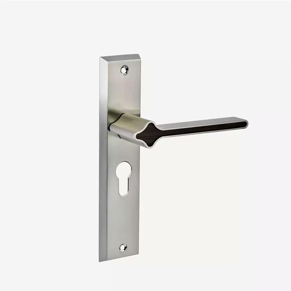 Dorset Odiun 200 mm Mortise On Plate Door Handleset with Lock Body & 60 mm One Side Key & One Side Knob Cylinder - Silver Satin Wood