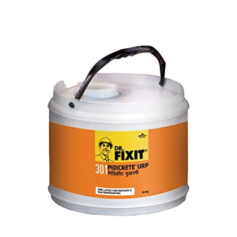 Dr.Fixit 301 SBR Latex Pidicrete URP, SBR Latex For Waterproofing & Repairs - 10 Kg, Waterproofing for Roofs, Floors, Walls, Bathrooms, Terraces