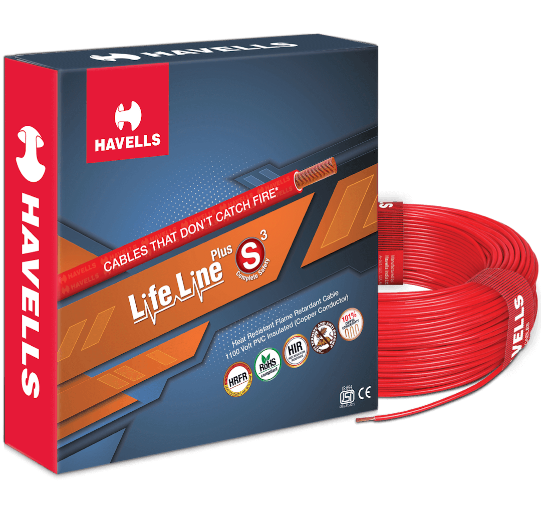 Havells LIFE LINE PLUS S3 HRFR CABLES (RED)