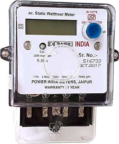 Power India Meters Single Phase Digital Multi-function Electrical Energy Meter with electronic LCD Display