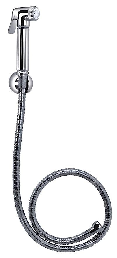 CERA Brass Health FAUCET with Wall Hook and 1-Meter Stainless Steel Braided Rubber Hose Pipe