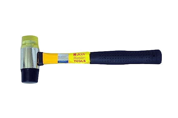 Jon Bhandari Tools Two Way Double faced Mallet Hammer 35mm with Rubber Mallet head and Nylon Hammer Head