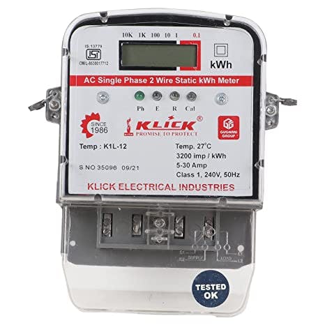 Klick Royal Led Digital Meter, Single Phase Multi-function Electric Energy Meter with LCD Screen (230V)