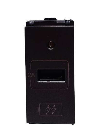 L&T Englaze Mountain Grey USB Charger 2A 1module