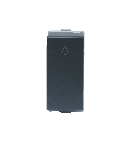L&T Entice Charcoal Grey Bell Push 10A 1module
