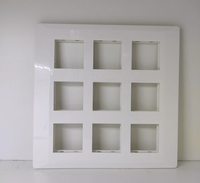 L&T Entice White 18module Cover Plate with Grid Frame
