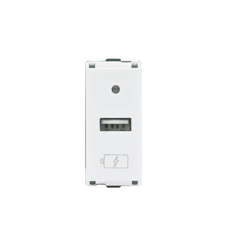 L&T Entice White USB Charger 2000mA 1module