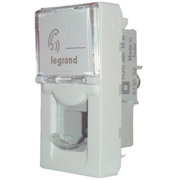 Legrand Myrius 673052 Transparent Shutter White RJ11 Socket