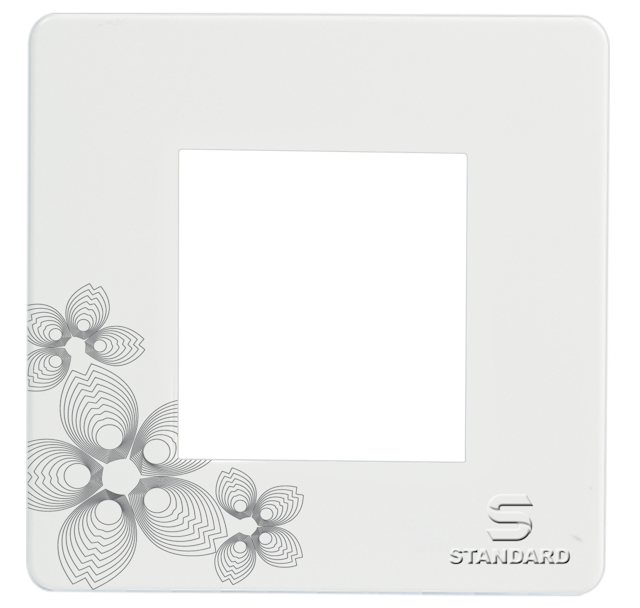 Standard 2-M-BLOSSOM-COVER-PLATE WHITE BLOSSOM